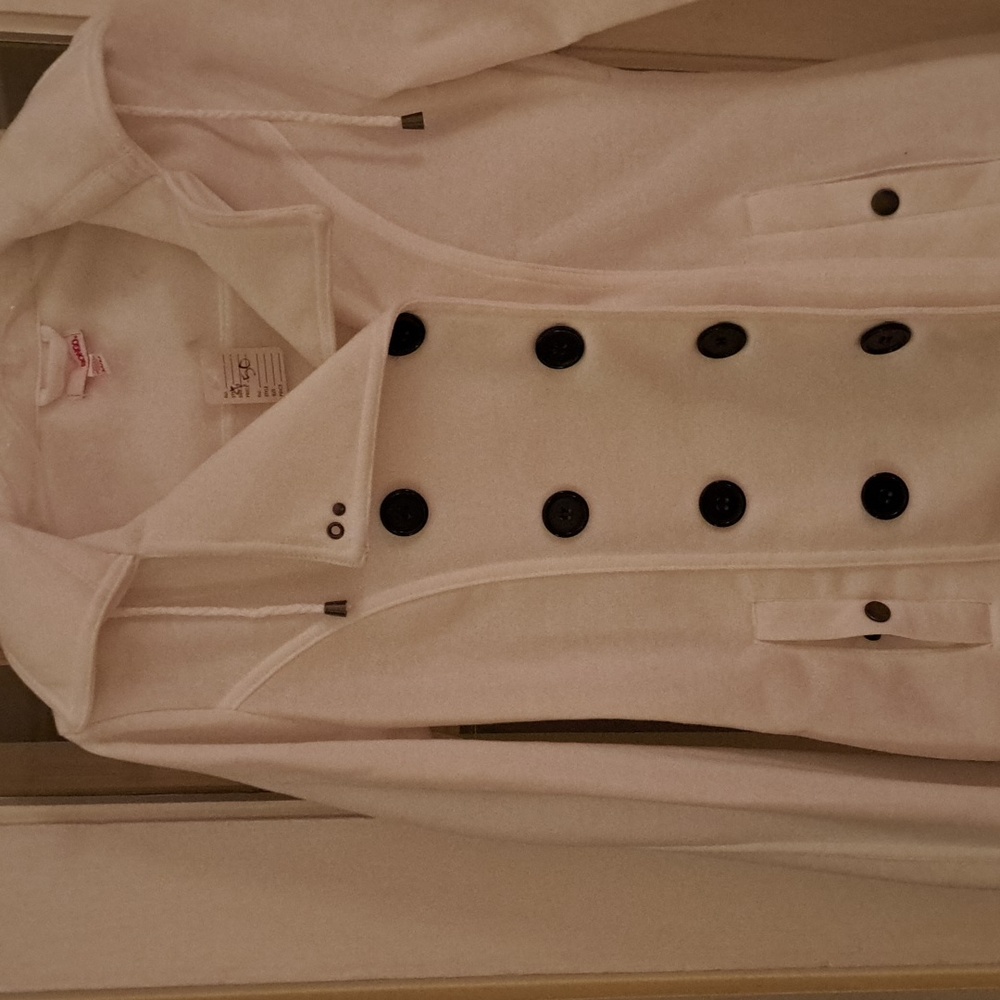 Bongo White Fleece Pea Jacket